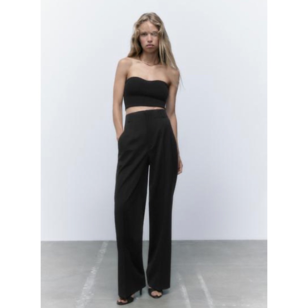 ZARA Black High-Waisted Pants - Black Size Small